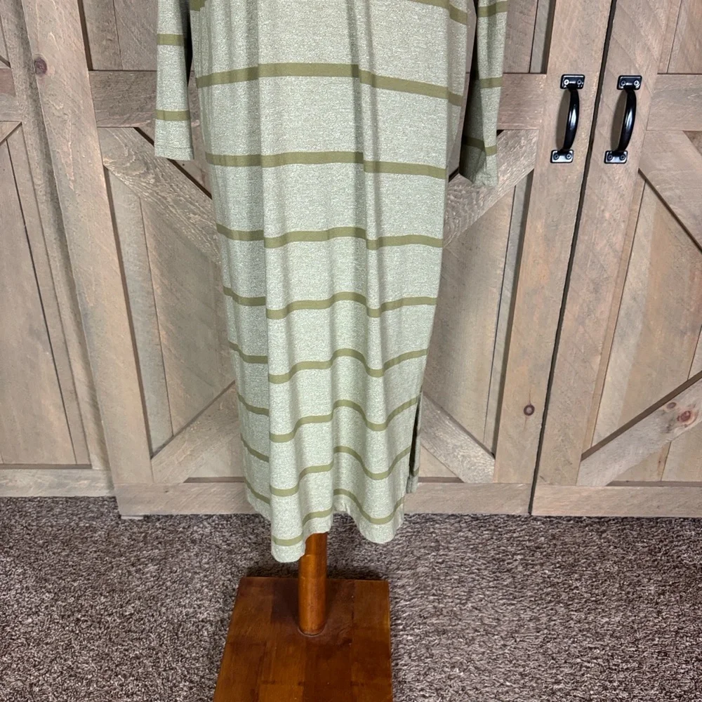 Free People / FP Beach Like a Bird green stripe midi dress Size Small - Picture 9 of 12